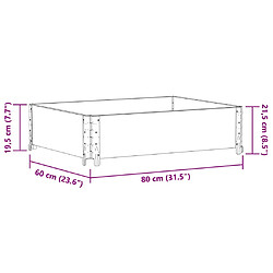 vidaXL Jardinière marron 80x60 cm bois massif de pin pas cher