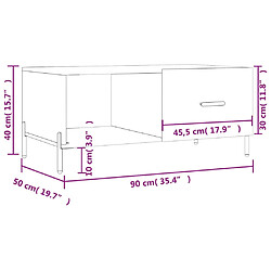 vidaXL Table basse Blanc brillant 90x50x40 cm Bois d'ingénierie pas cher