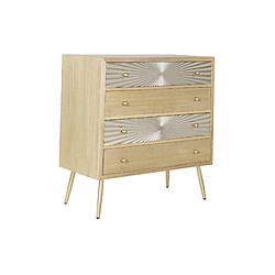 Avis Commode en bois sapin et pied en métal avec 4 tiroirs - Largeur 80 x Hauteur 87,5 x Profondeur 40cm -PEGANE-