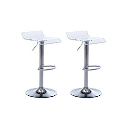 Vente-Unique Lot de 2 tabourets de bar OLIVER - Acrylique - Transparent