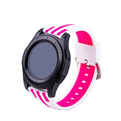 Avis Wewoo Bracelet blanc et Magenta pour Samsung S3 Simple Fashion Stripes Pattern Montres Bande +