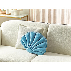 Beliani Coussin CONSOLIDA Velours Unicolore Bleu clair