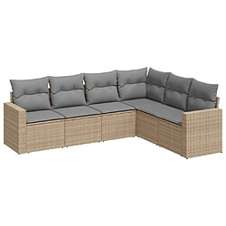 Maison Chic Salon de jardin avec coussins 6 pcs | Ensemble de Table et chaises | Mobilier d'Extérieur beige résine tressée -GKD32249