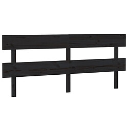 vidaXL Tête de lit Noir 204x3x81 cm Bois massif de pin