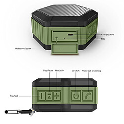 Universal Haut-parleur Bluetooth étanche Subwoofer Puissant mini haut-parleur portable sans fil pour les téléphones portables extérieurs Travail dans l'eau | Haut-parleurs portables (vert) pas cher