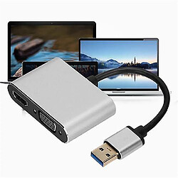 Acheter Universal Adaptateur USB 3.0 vers HDMI/VGA 1920 * 1080 convertisseur double affichage pour Mac OS/8/7/XP 32/64 bits