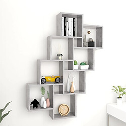 vidaXL Étagère murale cube Gris béton 90x15x119 cm Bois d’ingénierie