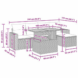 vidaXL Salon de jardin avec coussins 6 pcs beige résine tressée pas cher