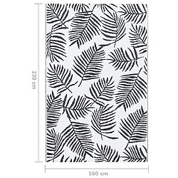 vidaXL Tapis d'extérieur Blanc et noir 160x230 cm PP pas cher