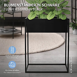 ML DESIGN MODERN LIVING 2x Support pour plantes en métal noir présentoir porte-fleurs stable 57x22x20 cm