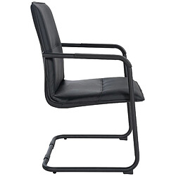 Avis Decoshop26 Chaise de bureau fauteuil visiteur avec accoudoirs en PVC noir et métal noir 10_0001922