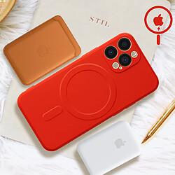 Avis Avizar Coque Magsafe iPhone 13 Pro Silicone Intérieur Soft-touch Mag Cover rouge