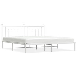 Maison Chic Lit adulte - Cadre de lit métal avec tête de lit,Structure du lit Contemporain pour chambre blanc 193x203 cm -MN74111