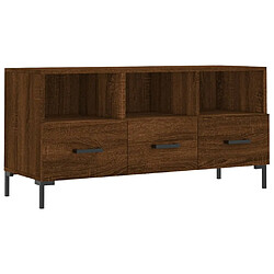 Maison Chic Meuble TV scandinave - Banc TV pour salon chêne marron 102x36x50 cm bois d'ingénierie -MN55618