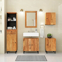 Avis Maison Chic Armoire de salle de bain,Meuble de rangement,Meuble haut 38x33x58 cm bois massif d'acacia -GKD259112