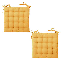 Atmosphera, Createur D'Interieur Lot de 2 Galettes de chaise Otto - 38 x 38 cm. - Jaune pas cher