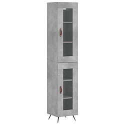 vidaXL Buffet haut Gris béton 34,5x34x180 cm Bois d'ingénierie