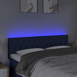 Avis Maison Chic Tête de lit scandinave à LED,meuble de chambre Bleu 144x7x78/88 cm Tissu -MN39521