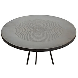 Aubry Gaspard Table ronde métal zinc antique.