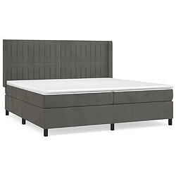 Maison Chic Lit Adulte - Lit simple Lit à sommier tapissier et matelas moelleux - Meuble de Chambre - Gris foncé 200x200cm Velours -MN87613