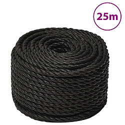 vidaXL Corde de travail Noir 14 mm 25 m polypropylène