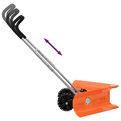 Acheter vidaXL Pelle à neige double angle avec poignée extensible orange acier