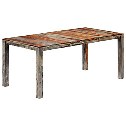 vidaXL Table à manger Gris 180x90x76 cm Bois massif 