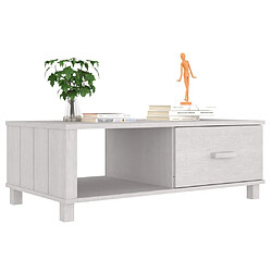 Acheter Maison Chic Table basse,Table Console Table d'appoint, Table pour salon HAMAR Blanc 100x55x35 cm Bois massif de pin -MN55141