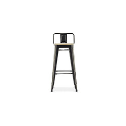 ICONIK INTERIOR Tabouret de bar avec dossier - design industriel - 76 cm - Stylix Orange pâle