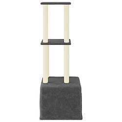 Helloshop26 Arbre à chat meuble tour grimper jouet grattage grattoir escalade plateforme avec griffoirs en sisal foncé 133,5 cm gris 02_0022657