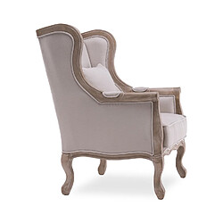 Avis Fauteuil Bergère Theodore à oreilles style Louis XV tissu beige