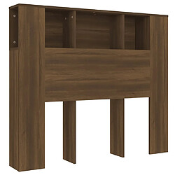 vidaXL Armoire de tête de lit chêne marron 120x18,5x102,5 cm