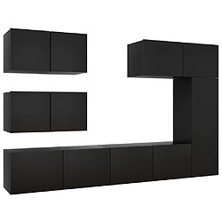 vidaXL Ensemble de meuble TV 6 pcs Noir Bois d'ingénierie