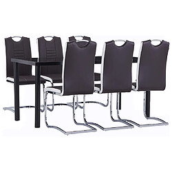 vidaXL Ensemble de salle à manger 7 pcs Similicuir Marron