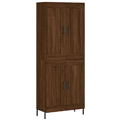 vidaXL Buffet haut Chêne marron 69,5x34x180 cm Bois d'ingénierie