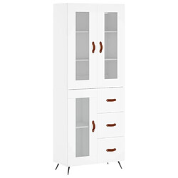 vidaXL Buffet haut Blanc 69,5x34x180 cm Bois d'ingénierie