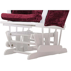 Acheter Mendler Fauteuil relax HWC-C76, fauteuil à bascule Fauteuil à bascule avec pouf Tissu/Textile chenille (465g/m²) ~ bordeaux, piètement blanc