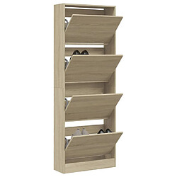 vidaXL Armoire à chaussures chêne sonoma 60x21x163,5cm bois ingénierie