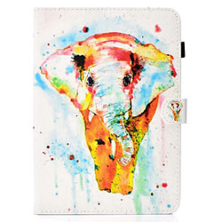 Etui en PU éléphant coloré pour votre Apple iPad 9.7/Air 2/Air