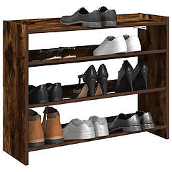 vidaXL Étagère à chaussures chêne fumé 80x25x61,5 cm bois d'ingénierie