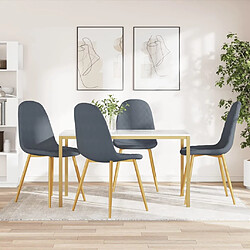 vidaXL Chaises à manger lot de 4 Gris foncé Velours 