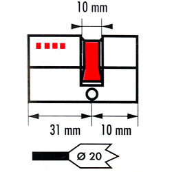 Acheter Demi Cylindre de sécurité nickelé 31x10 pour porte Pacific THIRARD