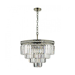 Luminaire Center Suspension Vyana Cuivres Antique,cristal 4 ampoules 3,4cm