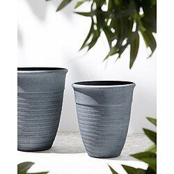 Beliani Lot de 2 pot de fleurs d 43 cm gris KATALIMA