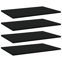 vidaXL Panneaux de bibliothèque 4 pcs Noir 60x40x1,5 cm Aggloméré