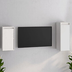 Maison Chic Meubles TV 2 pcs pour salon Blanc Bois massif de pin -MN72396