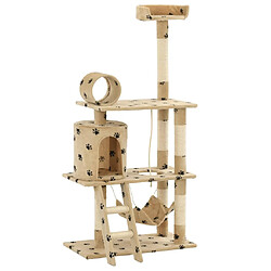 Avis Arbre à chat,niche pour chat avec griffoir en sisal 140cm Beige Motif de pattes -MN64334