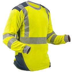 Autres Temps Tee-shirt technique à manches longues haute visibilité jaune fluo