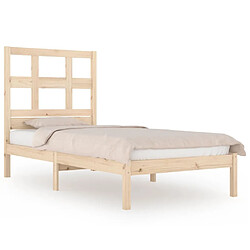 Maison Chic Lit adulte - Lit simple Cadre de lit,Structure du lit Contemporain Bois de pin massif 90x200 cm -MN44742