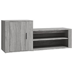 Maison Chic Armoire à Chaussures,Meuble de Rangement à Chaussures Sonoma gris 130x35x54 cm Bois d'ingénierie -MN86525